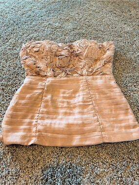 BEBE Strapless Blush Rosette Bustier